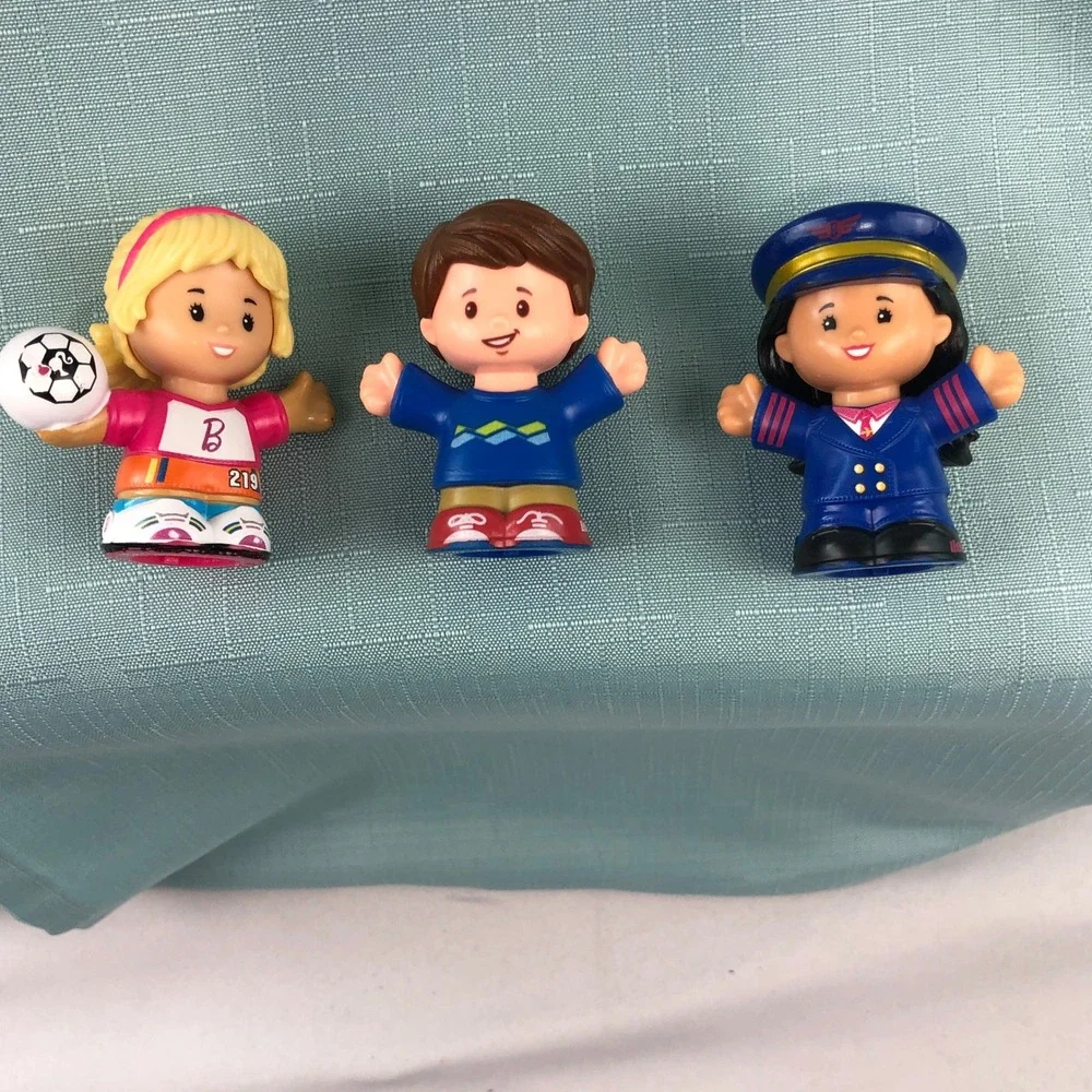 Fisher Price 9 Little People Figure Lot Diverse Characters Pilot Baker Vet Baby